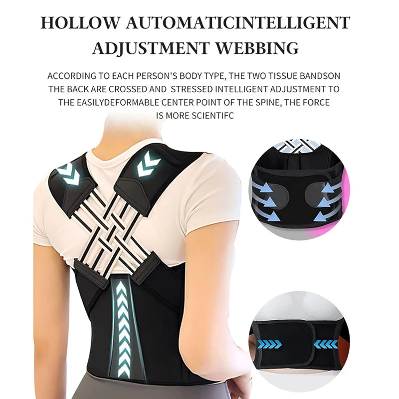 Correcteur de Posture – Ceinture de Soutien Dorsal Respirante pour Femmes, Hommes et Enfants | Ajustable et Confortable