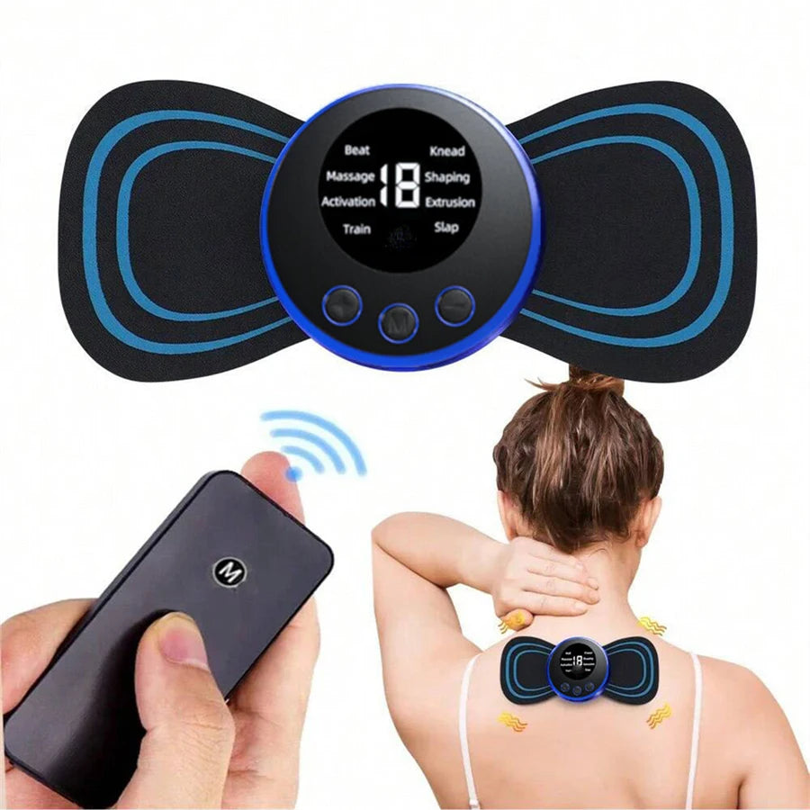 Mini masseur électrique intelligent pour le cou – patch de massage portable rechargeable pour le cou et les épaules, avec plusieurs niveaux réglables