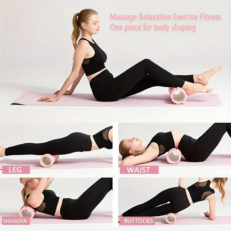 Rouleau de massage en mousse – colonne de yoga creuse pour fitness, massage musculaire, physiothérapie et rééducation sportive