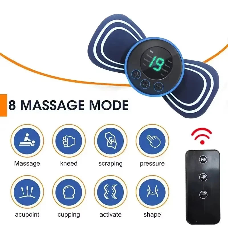 Mini masseur électrique intelligent pour le cou – patch de massage portable rechargeable pour le cou et les épaules, avec plusieurs niveaux réglables