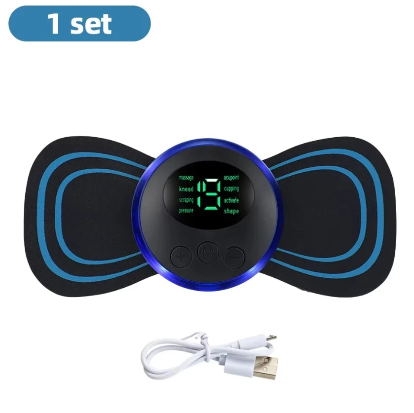 Mini masseur électrique intelligent pour le cou – patch de massage portable rechargeable pour le cou et les épaules, avec plusieurs niveaux réglables