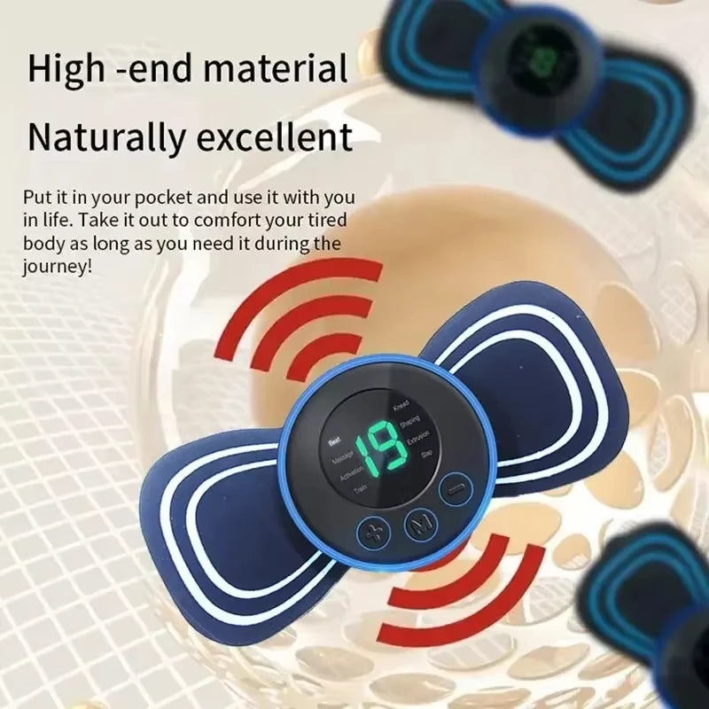 Mini masseur électrique intelligent pour le cou – patch de massage portable rechargeable pour le cou et les épaules, avec plusieurs niveaux réglables