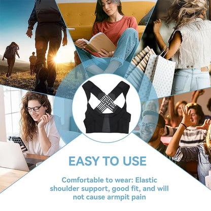 Correcteur de Posture – Ceinture de Soutien Dorsal Respirante pour Femmes, Hommes et Enfants | Ajustable et Confortable