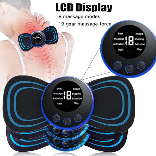 Mini masseur électrique intelligent pour le cou – patch de massage portable rechargeable pour le cou et les épaules, avec plusieurs niveaux réglables