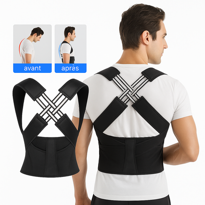 Correcteur de Posture – Ceinture de Soutien Dorsal Respirante pour Femmes, Hommes et Enfants | Ajustable et Confortable
