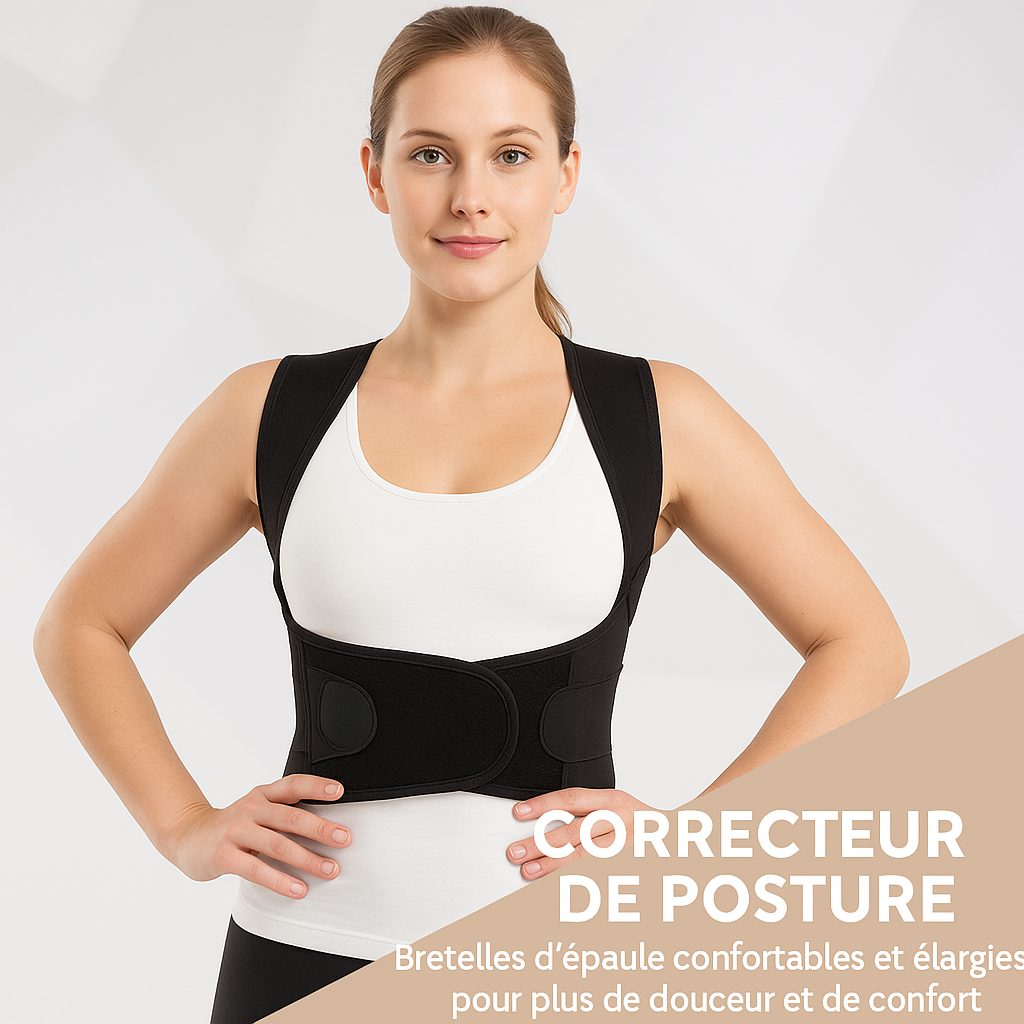 Correcteur de Posture – Ceinture de Soutien Dorsal Respirante pour Femmes, Hommes et Enfants | Ajustable et Confortable