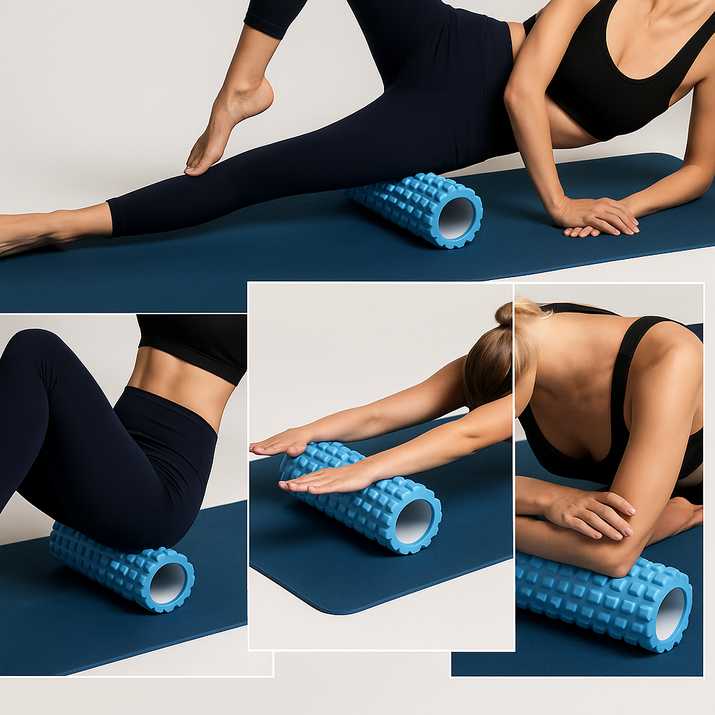 Rouleau de massage en mousse – colonne de yoga creuse pour fitness, massage musculaire, physiothérapie et rééducation sportive