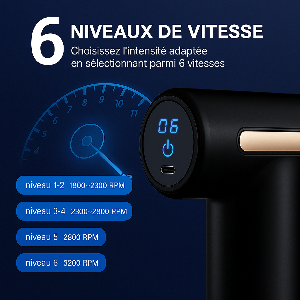 Pistolet de massage pour muscles – équipement de relaxation musculaire, membrane cervicale, instrument de massage de la colonne cervicale, mini pistolet fascia sans fil